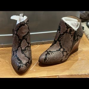 Snakeskin booties.
